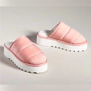 Anthropologie Maeve puffy platform slippers In Pink Size Medium 8-9